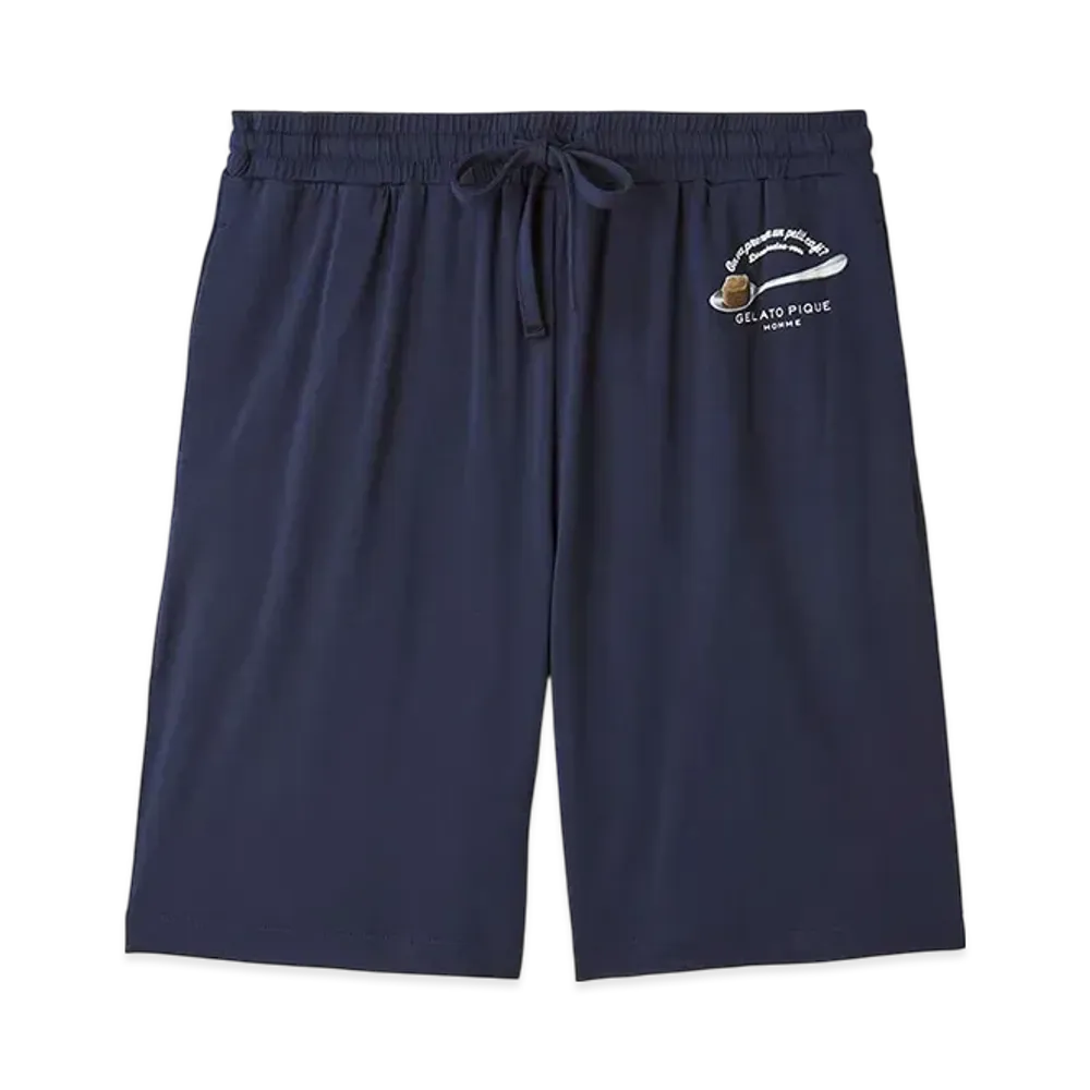 GELATO PIQUE Homme Rayon Cappuccino Bear One Point Shorts "Navy"