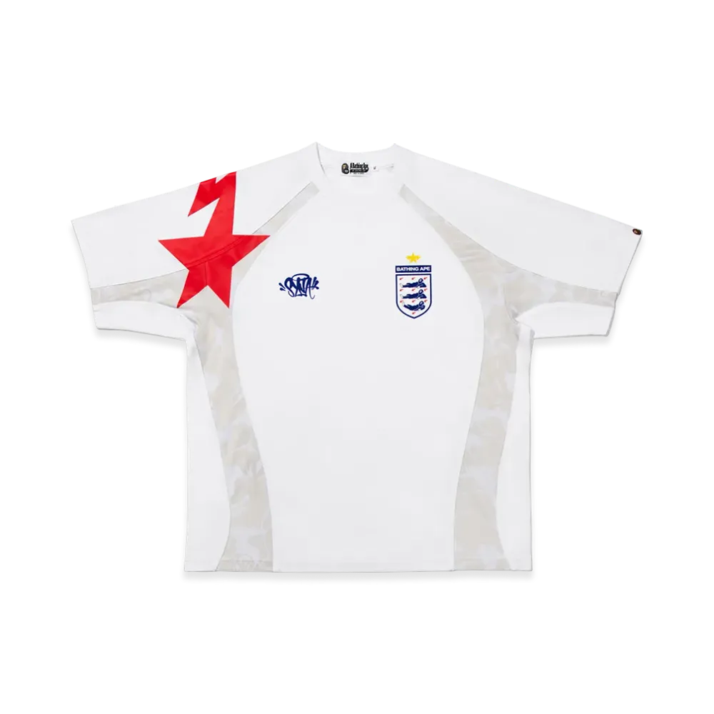 A BATHING APE x Spotify x SYNA World by Central Cee Relaxed Fit Football Jersey "White"