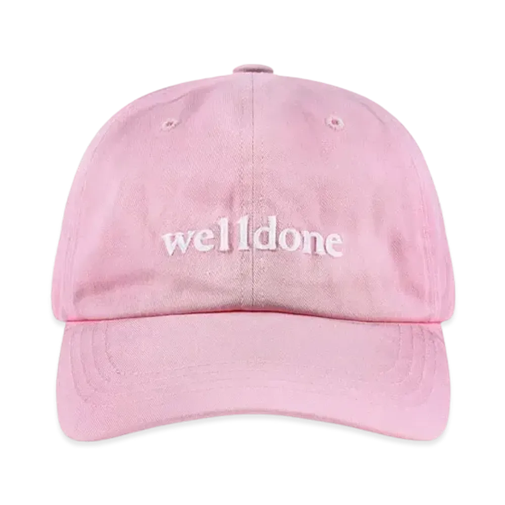 WE11DONE Washed Logo Cap "Pink"
