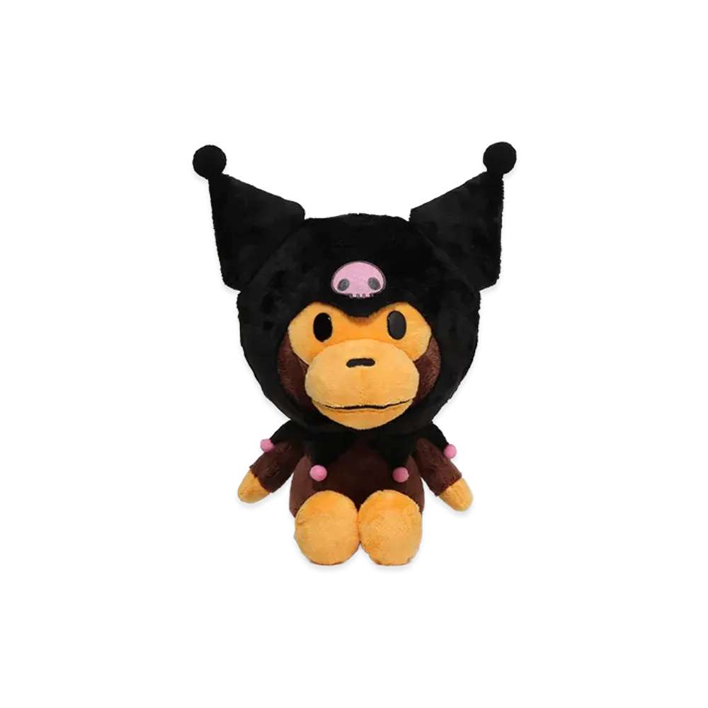 A BATHING APE x Kuromi Ladies Plush Doll "Black"