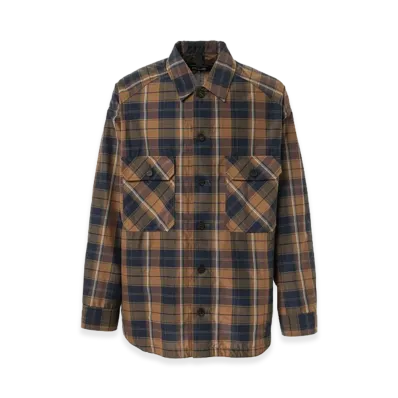 COMME des GARCONS HOMME Cotton Ester Check Shirt Jacket "Brown"