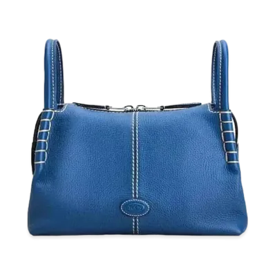 TOD'S Boston Bag In Leather Small "Blue"