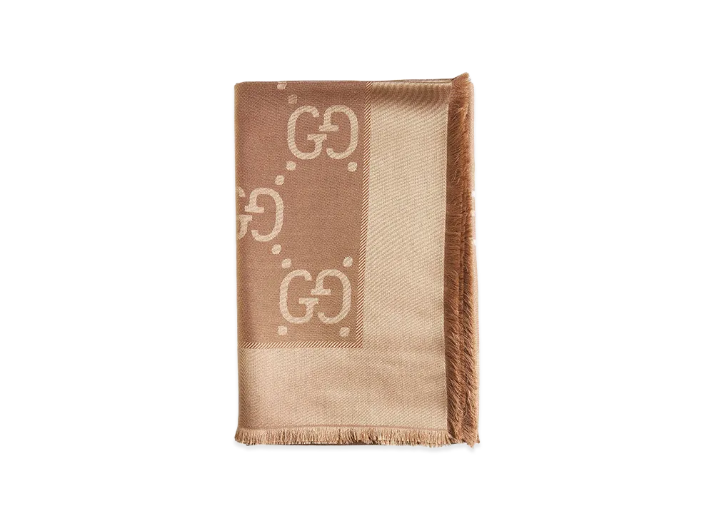GUCCI Women's GG Jaquard Scarf "Camel"