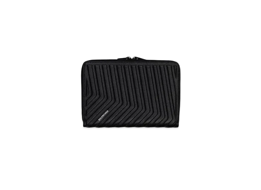 BALENCIAGA Car Long Coin & Card Holder Distressed "Black"