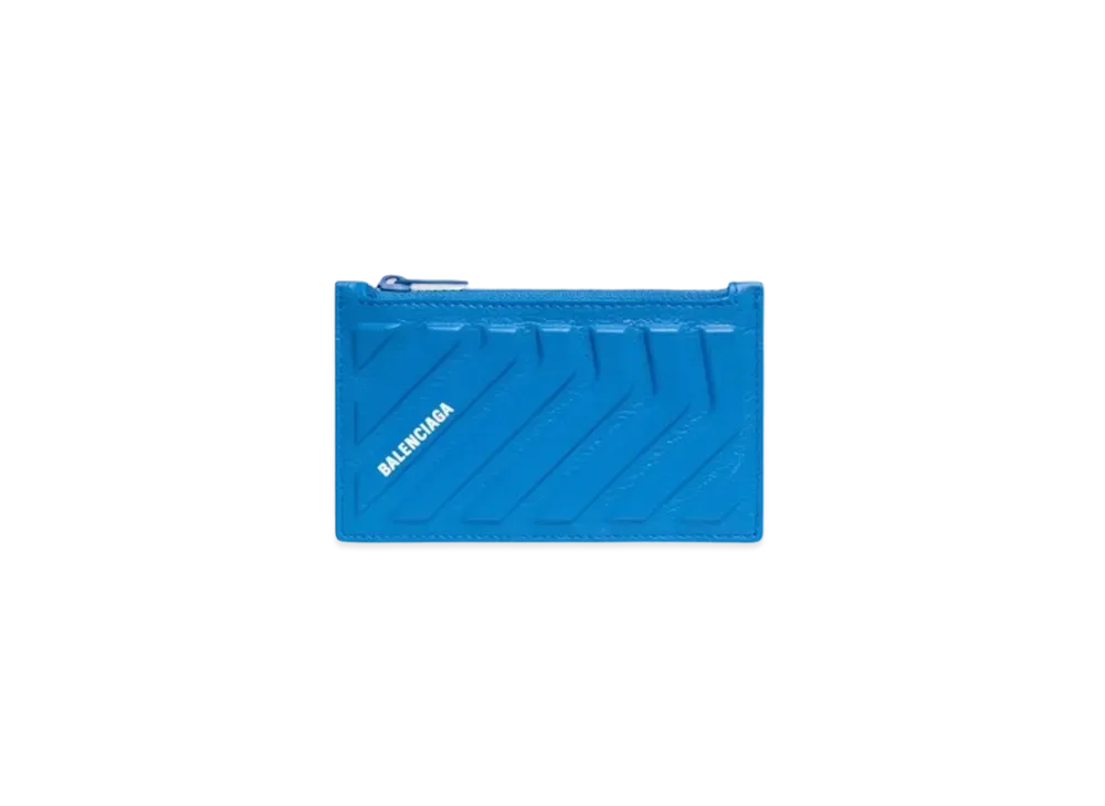 BALENCIAGA Car Long Coin & Card Holder Distressed "Blue"