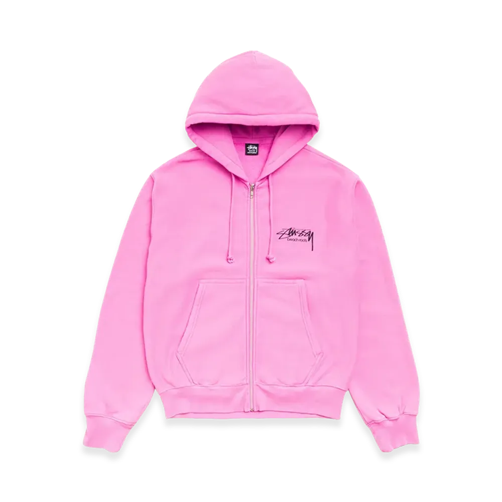 Stussy Beach Roots Zip Hoodie Garment Dyed "Pink"