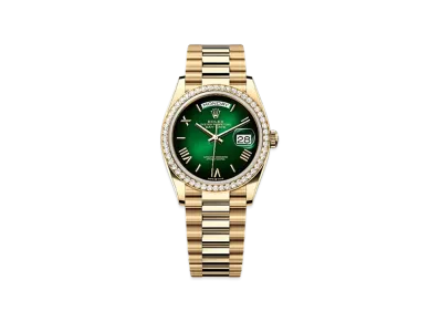 ROLEX Day-Date 36mm Yellow Gold Diamond 128348RBR "Green Ombre"