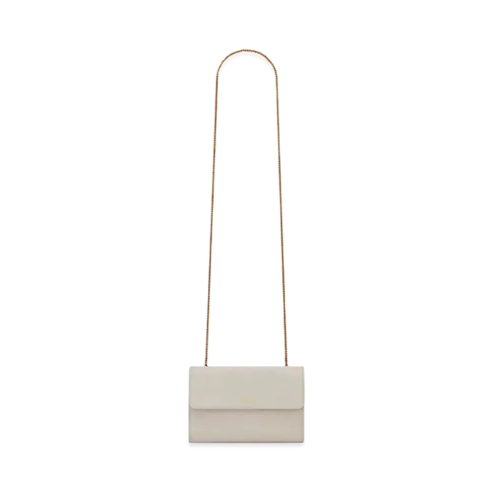 Saint Laurent Saint Laurent Paris Double Flap Bag In Smooth Leather "Vintage White"
