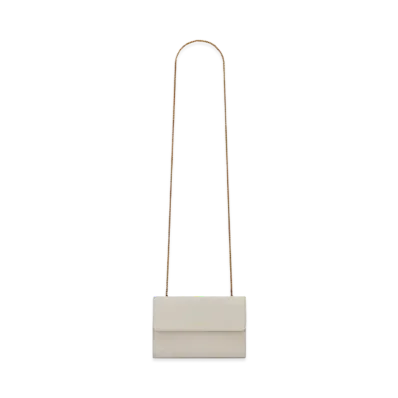 Saint Laurent Saint Laurent Paris Double Flap Bag In Smooth Leather "Vintage White"