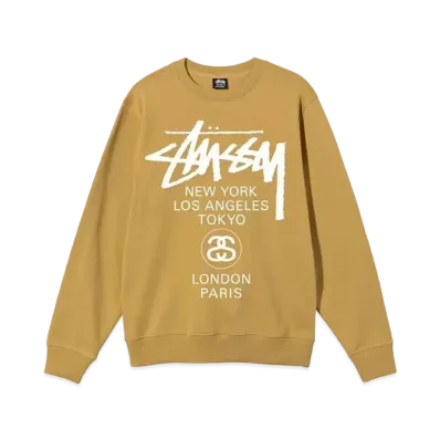 Stussy WORLD TOUR CREW "Khaki"