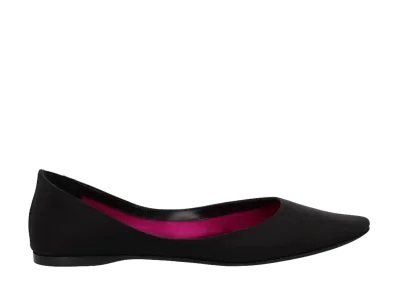 Saint Laurent Women's Lou Crepe Satin Ballerina "Black"