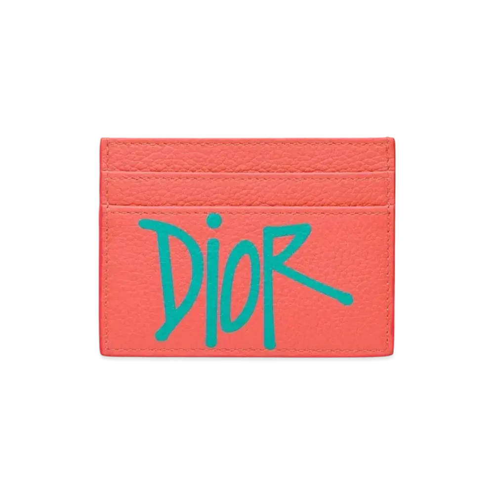 Dior x Shawn Stussy Card Holder (4 Card Slot) "Pink/Green"