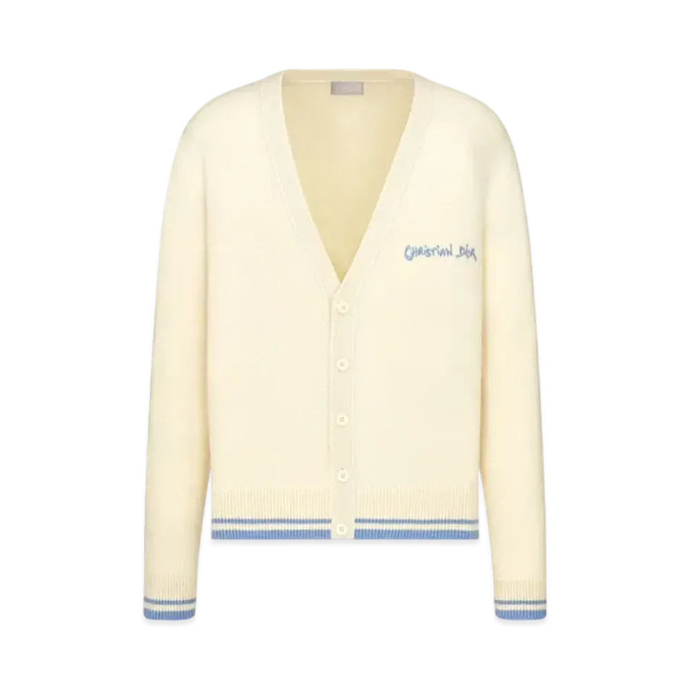 Dior Christian Dior Tag Cardigan Wool and Alpaca Jersey "Beige"