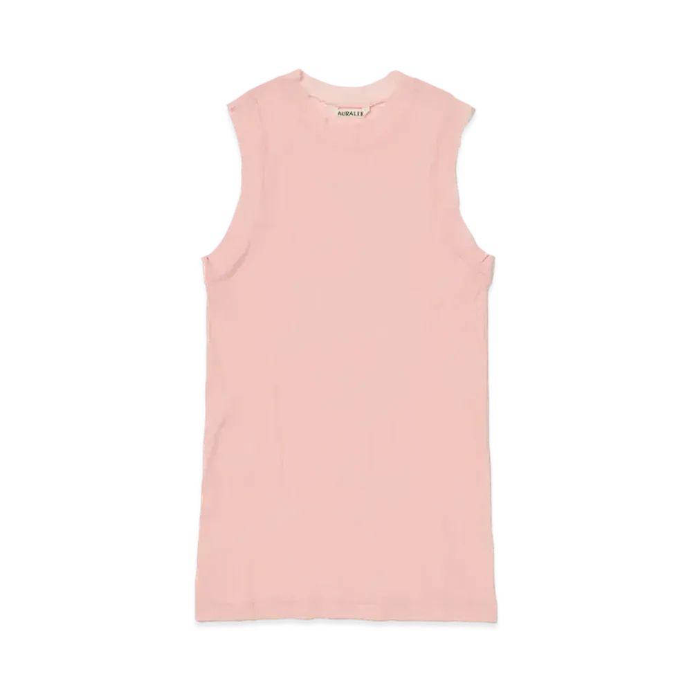AURALEE Super High Gauge Sheer Rib Tank "Light Pink"