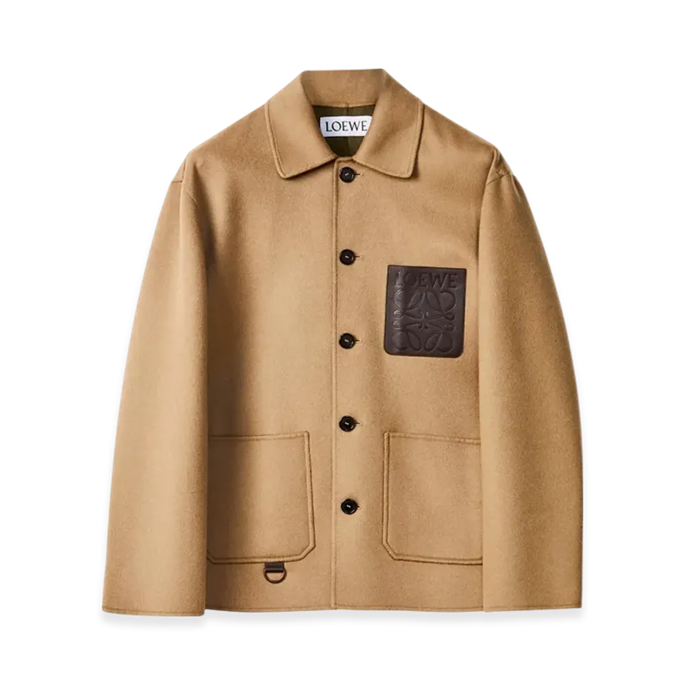 LOEWE Workwear Jacket in Wool and Cashmere "Beige/Khaki Green"