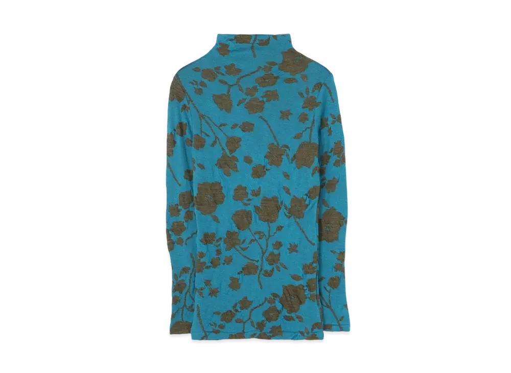Yohji Yamamoto FLOWER PATTERN JQ TURTLENECK "Khaki"
