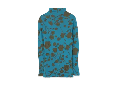 Yohji Yamamoto FLOWER PATTERN JQ TURTLENECK "Khaki"