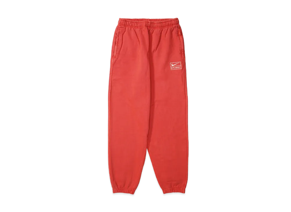 Nike x Stussy Pigment Dye Fleece Pants (US Size) "Habanelo Red" FJ9157-642