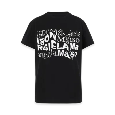 Maison Margiela Women's Distorted Logo T-Shirt "Black"