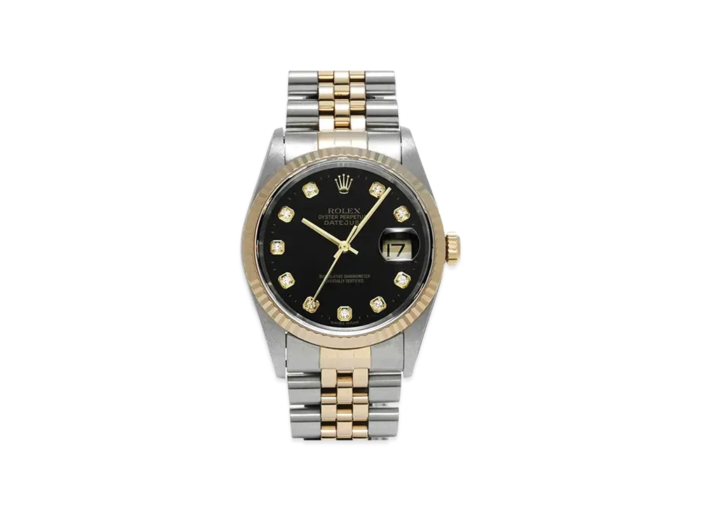 ROLEX Datejust 10P Diamonds "Black/Stainless Steel/Yellow Gold"