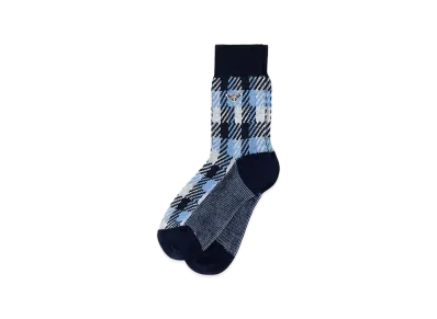 PRADA Women's Embroidered Stretch Cotton Socks "Blue"