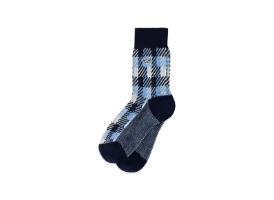 PRADA Women's Embroidestretch Cotton Socks "Blue"
