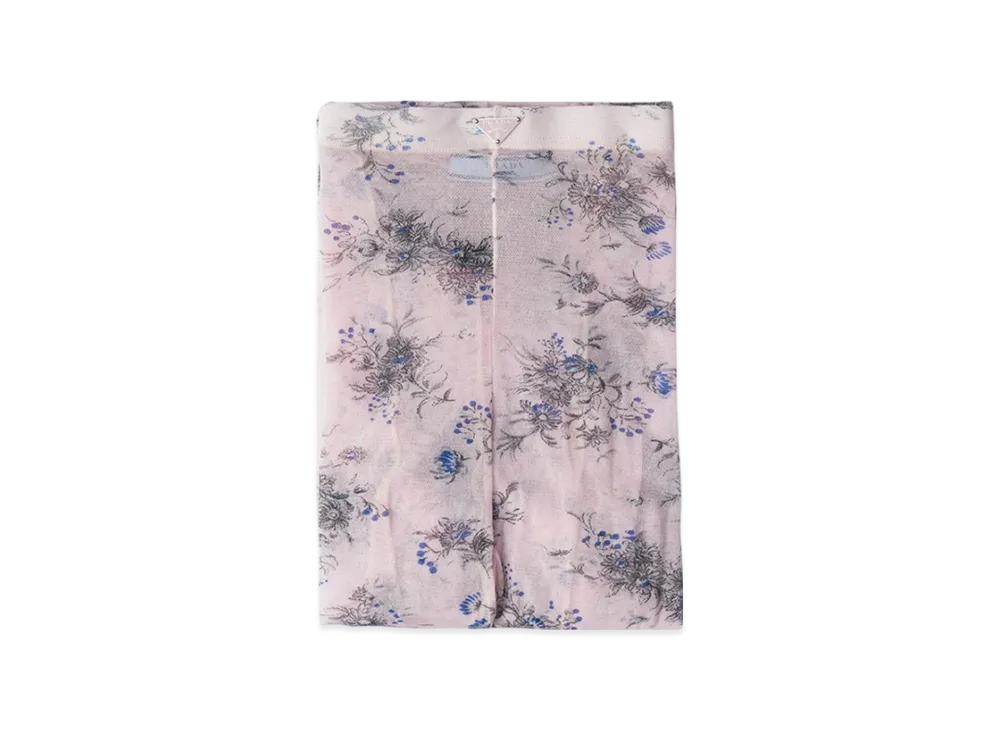 PRADA Women's Printed Nylon Tights "Pink"