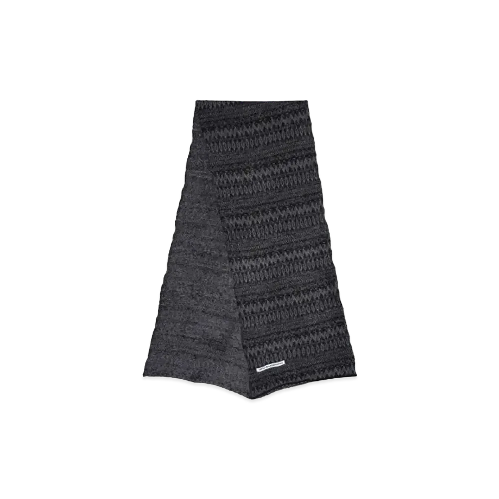White Mountaineering NORDIC PATTERN SCARF "BLACK"