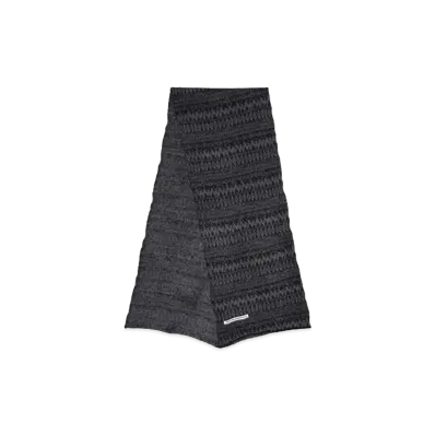 White Mountaineering NORDIC PATTERN SCARF "BLACK"