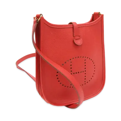 Hermes Evelyne 1 Epsom Leather "Red/Gold"