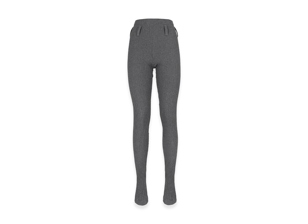 PRADA Wonen's Ribbed Cotton Tights "Gray"