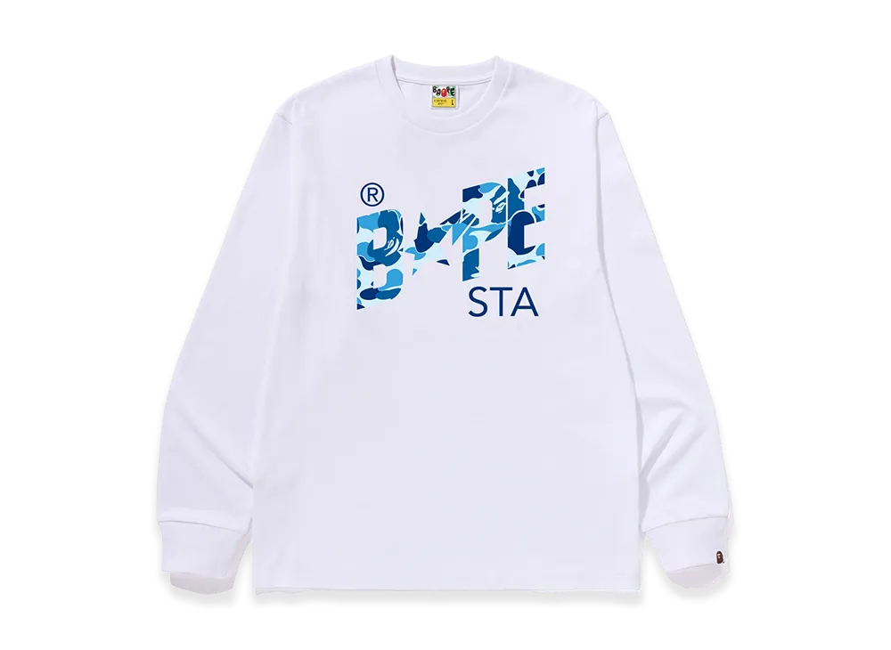 A BATHING APE ABC Camo Bape Sta LS Tee "White/Blue"