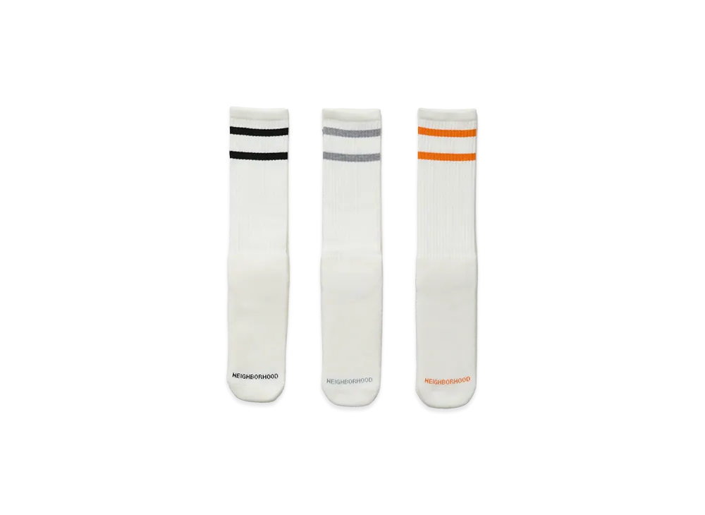 NEIGHBORHOOD Classic 3Pack Socks "White"