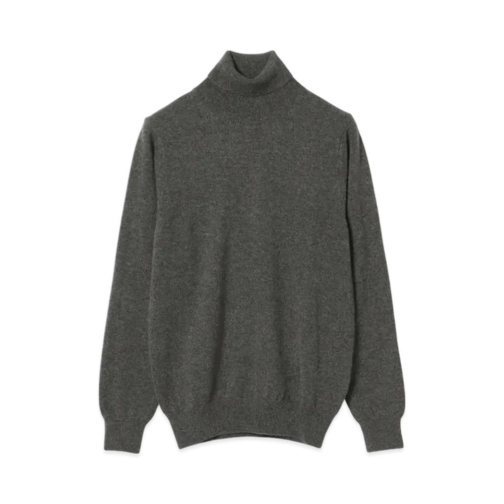 BEAMS Gim10 Gauge Cashmere Turtleneck "Chacoal"