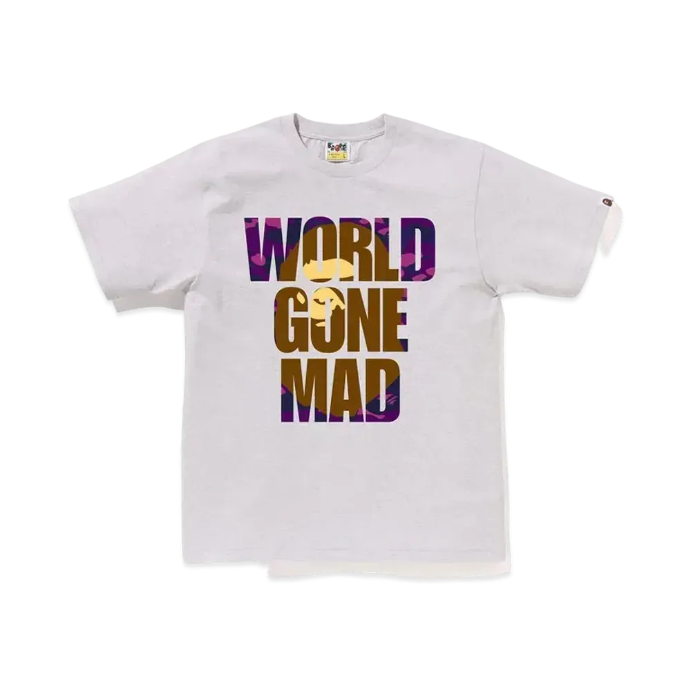 A BATHING APE Color Camo WGM Ape Head Overlap Tee "Gray"