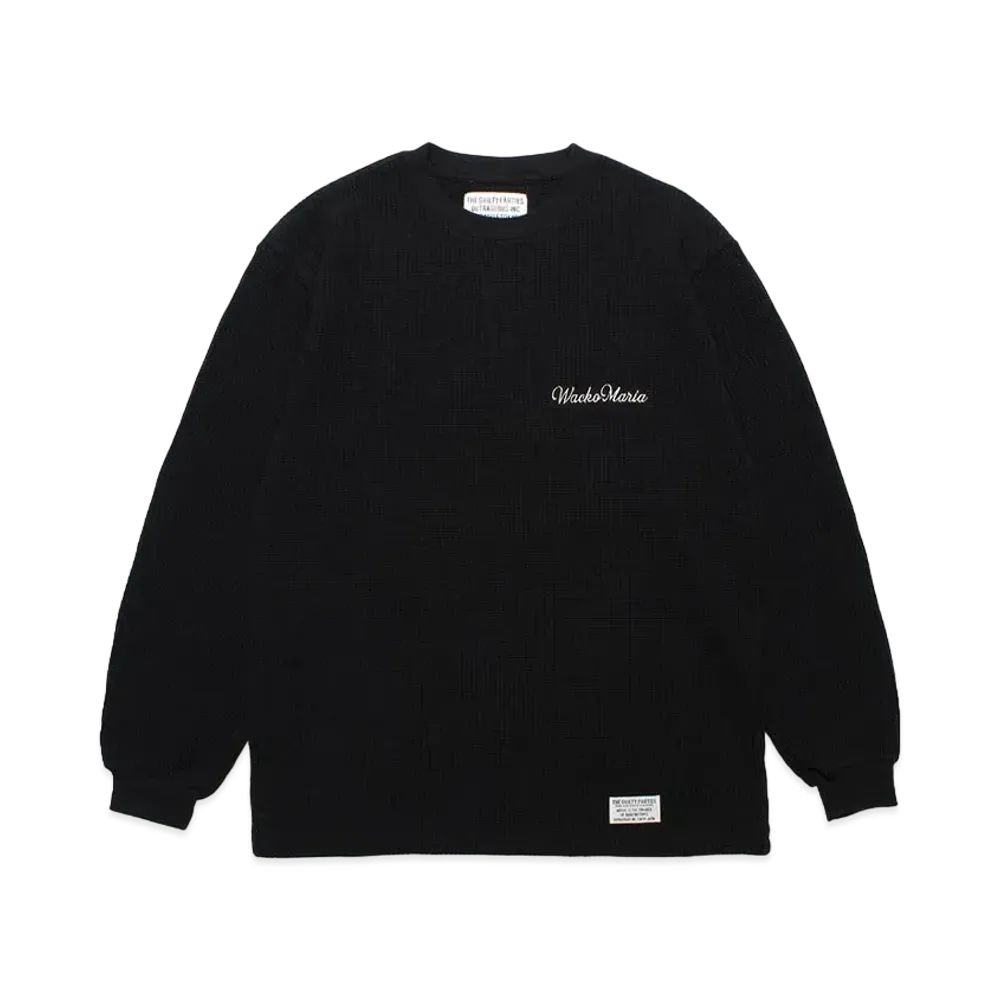 WACKO MARIA Thermal Crew Neck Shirt "Black"