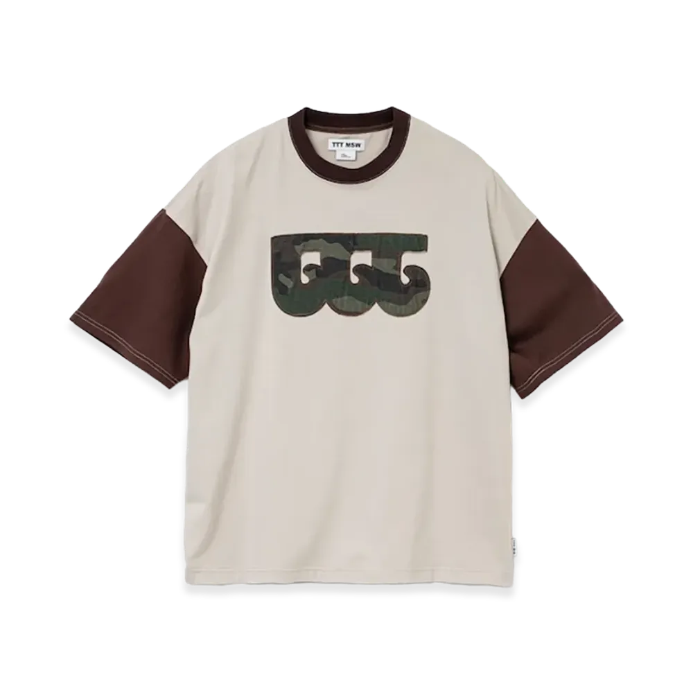 TTTMSW TTT wave logo ringer T-shirt "Beige/Camo"