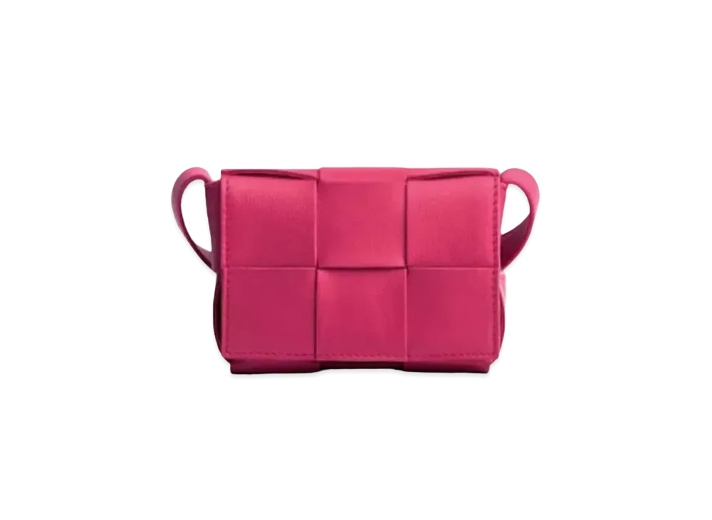 Bottega Veneta Lambskin Candy Cassette Crossbody Bag "Cranberry"