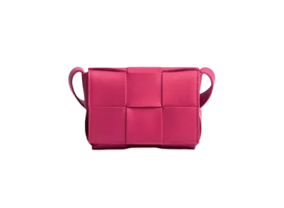 Bottega Veneta Lambskin Candy Cassette Crossbody Bag "Cranberry"