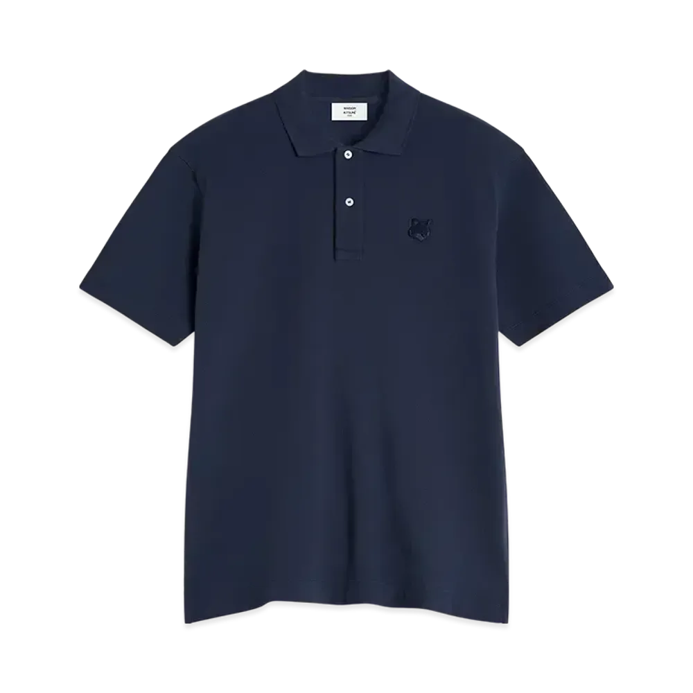 Maison Kitsune Bold Fox Head Patch Comfort Polo "Ink Blue"