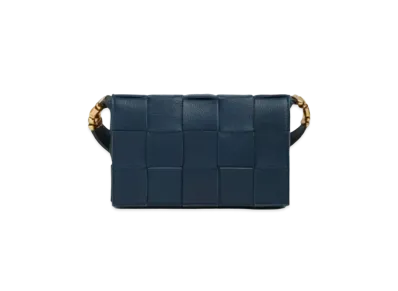 Bottega Veneta Calfskin Cassette Crossbody Bag "Dark Blue"