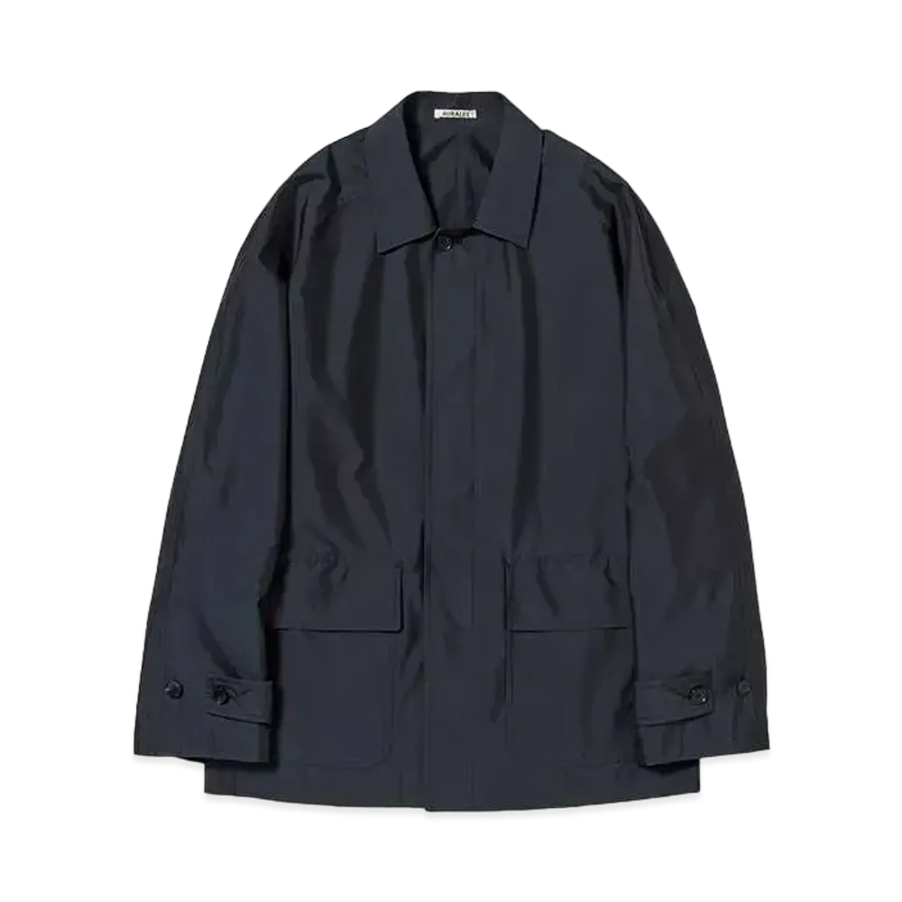 AURALEE Finx Polyester Weather Chambray Blouson "Black Chambray"