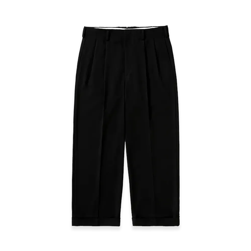 A.PRESSE Wool Wide Tapered Trousers "Black"