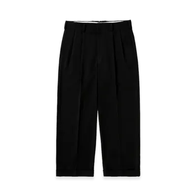 A.PRESSE Wool Wide Tapered Trousers "Black"