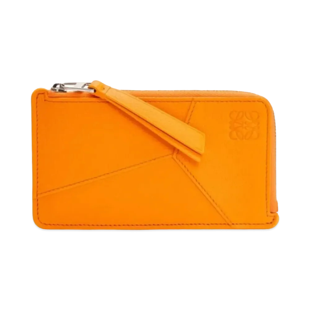 LOEWE Puzzle Long Coin Card Holder Classic Calf "Bright Mandarin"
