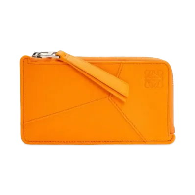 LOEWE Puzzle Long Coin Card Holder Classic Calf "Bright Mandarin"