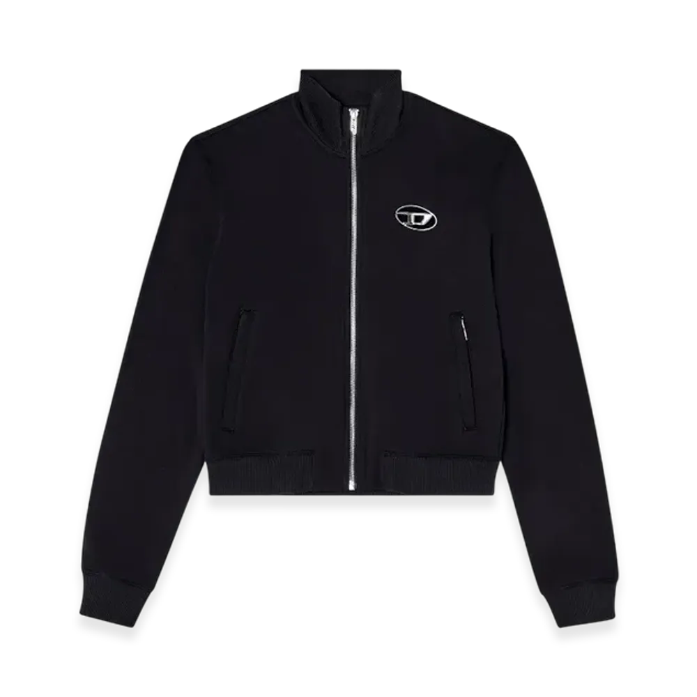 Diesel F-Flacin Zip-Up Sweatshirt With Cut-Out Logo "Black"