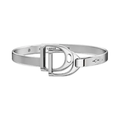 Polo Ralph Lauren Sterling Silver Double Stirrup Bangle "Silver"
