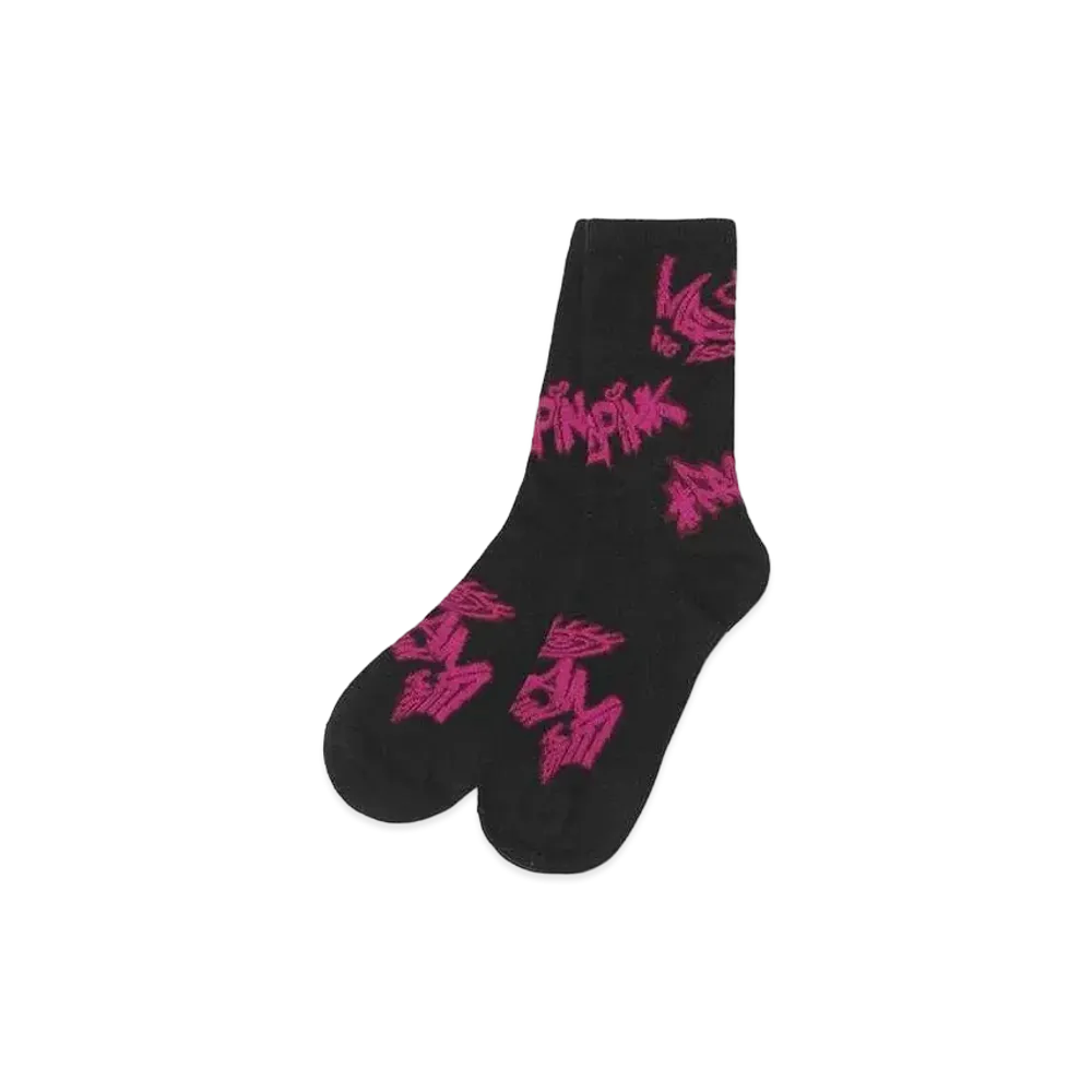 atmos pink x Mezame Collaboration Fr2Ume Socks "Black"