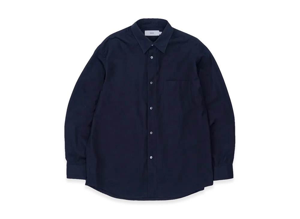 Graphpaper High Count Regular Collar Round Cut Oversized Shirt "Navy"